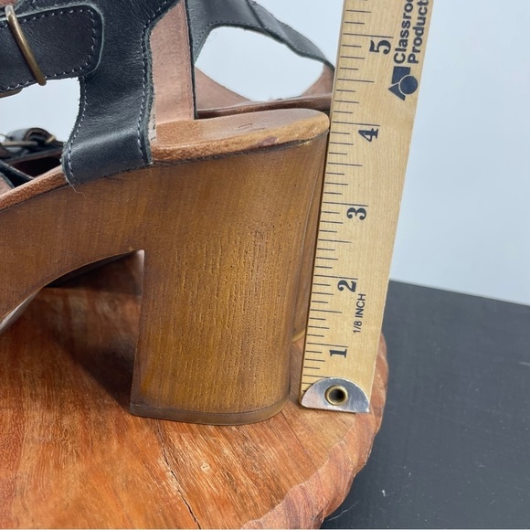 Anthropologie Musse Cloud 70s Style Chunky Heel Platform Sandals Naomie black 9 - Picture 6 of 10